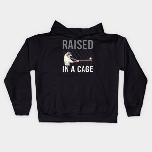 Raised In a Cage Baseball Kids Hoodie